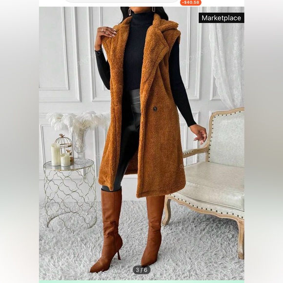 SHEIN Jackets & Blazers - Turndown Collar Double-Breasted Pocket Solid Color  Cardigan Sweater
